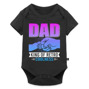 Super papa, papa, meilleur papa Fête des pères - Body à manches courtes Premium Bébé - noir - Devant