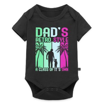 Super papa, papa, meilleur papa Fête des pères - Body à manches courtes Premium Bébé - noir - Devant