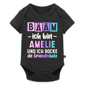Name Amelie Geschenk Grundschule - Baby Premium Kurzarmbody - Schwarz - Vorne