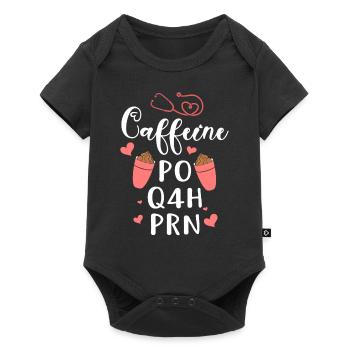 Caféine Po Q4H Prn Funny Nurse Medicine - Body à manches courtes Premium Bébé - noir - Devant