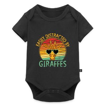 Leicht Abgelenkt Von Giraffen Zookeeper Zookeeping - Baby Premium Kurzarmbody - Schwarz - Vorne