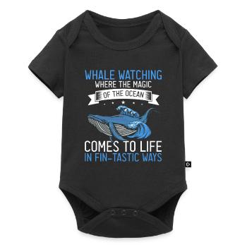 Beluga Whale Design für Meeressäuger und Orca - Baby Premium Kurzarmbody - Schwarz - Vorne