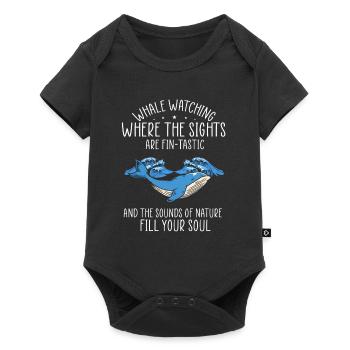 Orca Beobachtung für Buckelwale und Meerwale - Baby Premium Kurzarmbody - Schwarz - Vorne