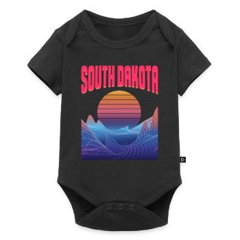 South Dakota - Baby Premium Kurzarmbody - Schwarz - Vorne
