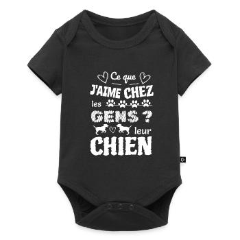 Ce que j'aime chez les gens ? leur chien - Body à manches courtes Premium Bébé - noir - Devant