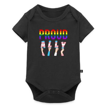 Proud Ally Pride LGBT Transgender Flag Gay Lesbian - Baby Premium short-sleeve bodysuit - black - Front