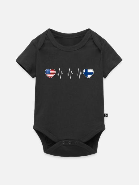 Finnland - Baby Premium Kurzarmbody - Schwarz