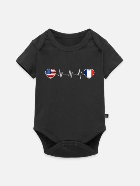 Frankreich - Baby Premium Kurzarmbody - Schwarz