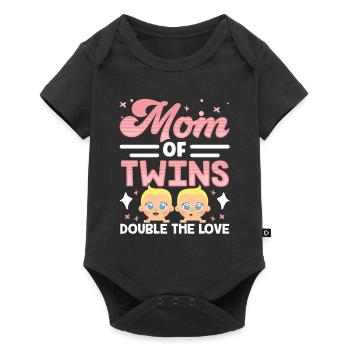 Mère de jumeaux Double Love Twin - Body à manches courtes Premium Bébé - noir - Devant