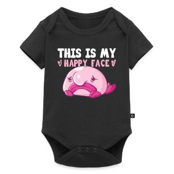 Costume de Blobfish - Visage de poisson Blob laid - - Body à manches courtes Premium Bébé - noir - Devant