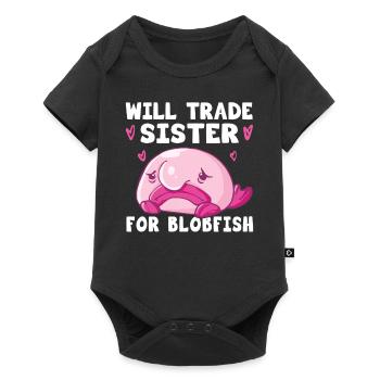 Costume de Blobfish - Visage de poisson Blob laid - - Body à manches courtes Premium Bébé - noir - Devant
