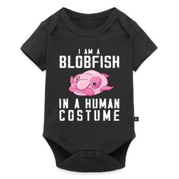 Costume de Blobfish - Visage de poisson Blob laid - - Body à manches courtes Premium Bébé - noir - Devant