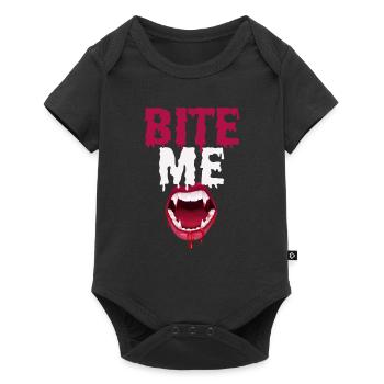 Bite Me Halloween Vampire Bloody Teeth - Baby Premium short-sleeve bodysuit - black - Front