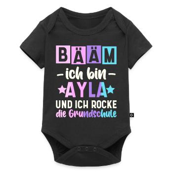 Name Ayla Geschenk Grundschule - Baby Premium Kurzarmbody - Schwarz - Vorne