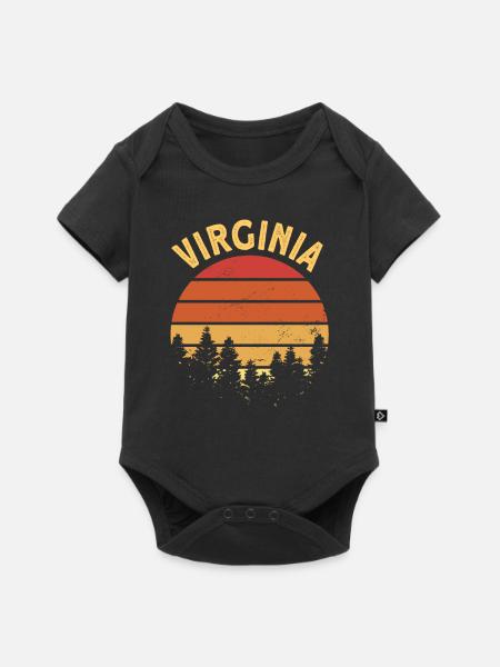 Virginia - Baby Premium Kurzarmbody - Schwarz