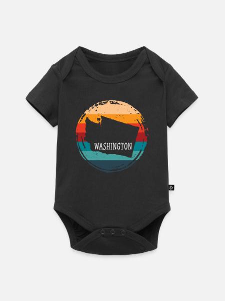 Washington - Baby Premium Kurzarmbody - Schwarz