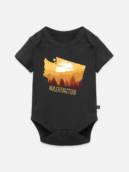 Washington - Baby Premium Kurzarmbody - Schwarz