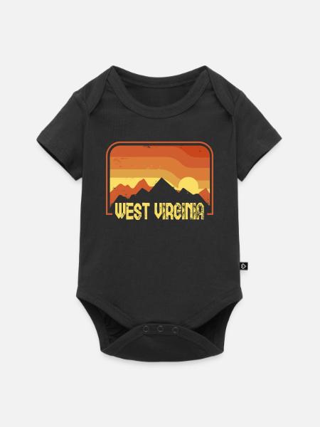 West Virginia - Baby Premium Kurzarmbody - Schwarz