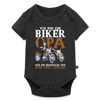 Biker Opa Rentner Lustiges Geschenk Motorrad - Baby Premium Kurzarmbody - Schwarz - Vorne