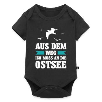 Ostsee Moin Meer See Urlaub Norden Möwen Geschenk - Baby Premium Kurzarmbody - Schwarz - Vorne