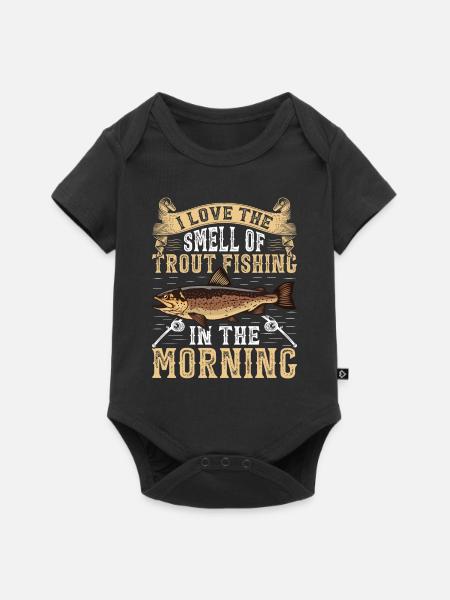 Funny Fishing Men Women - Baby Premium Kurzarmbody - Schwarz