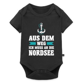 Nordsee Meer Anker Urlaub Norden See Geschenk - Baby Premium Kurzarmbody - Schwarz - Vorne