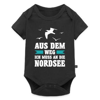 Nordsee Meer Möwe Möwen Urlaub Norden See Geschenk - Baby Premium Kurzarmbody - Schwarz - Vorne