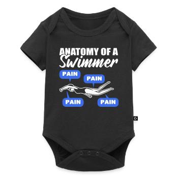 Anatomie de l’entraîneur de natation - Body à manches courtes Premium Bébé - noir - Devant