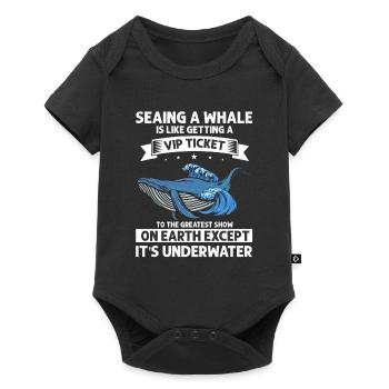 Orca Beobachtung für Buckelwale und Meerwale - Baby Premium Kurzarmbody - Schwarz - Vorne