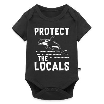 Orca Killer Wal Schutz Meereschützer - Baby Premium Kurzarmbody - Schwarz - Vorne