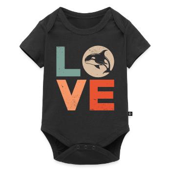 Baleine Épaulard Orque Amour - Body à manches courtes Premium Bébé - noir - Devant
