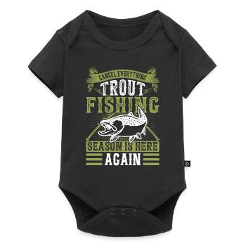 Funny Fishing Men Women - Baby Premium Kurzarmbody - Schwarz - Vorne