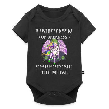 Goth Rock Satan Einhorn Festivals Death Metal - Baby Premium Kurzarmbody - Schwarz - Vorne