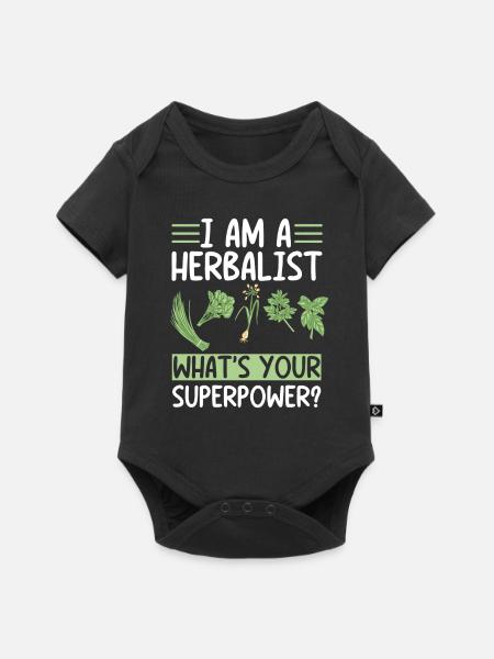 Stolzer Kräuterkundler Spruch - Baby Premium Kurzarmbody - Schwarz