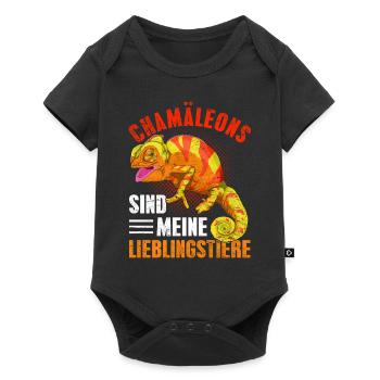 Chamäleons sind meine Lieblingstiere Chamäleon - Baby Premium Kurzarmbody - Schwarz - Vorne