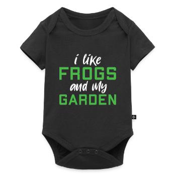 I like frogs and my garden - frog - Baby Premium short-sleeve bodysuit - black - Front