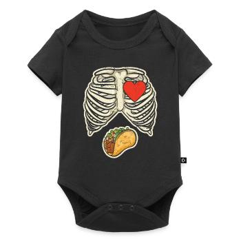 Halloween Daddy Skeleton Taco Belly Funny Pregnant - Baby Premium short-sleeve bodysuit - black - Front
