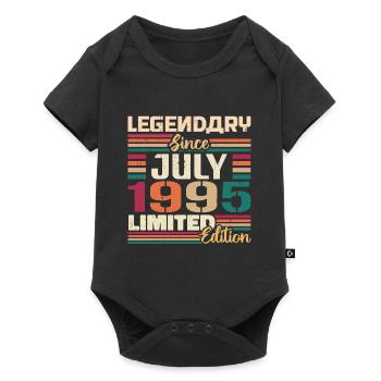 Juli 1995 Jahrestag Juli 1995 Juli Jahrgang - Baby Premium Kurzarmbody - Schwarz - Vorne