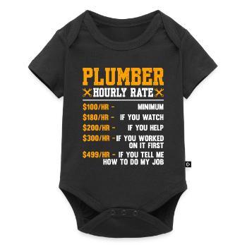 Plombier Taux horaire - Body à manches courtes Premium Bébé - noir - Devant