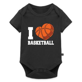 I love basketball team basketball players - Baby Premium short-sleeve bodysuit - black - Front