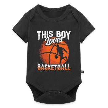 Ce garçon aime le basketteur - Body à manches courtes Premium Bébé - noir - Devant