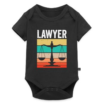 Diplôme d’avocat en droit - Body à manches courtes Premium Bébé - noir - Devant