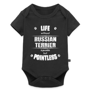 La vie est possible mais inutile - Russian Terrier - Body à manches courtes Premium Bébé - noir - Devant