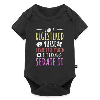 Funny Nurse Costume Nursing - Baby Premium short-sleeve bodysuit - black - Front