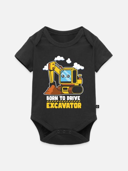Bagger für Baufahrzeuge - Baby Premium Kurzarmbody - Schwarz