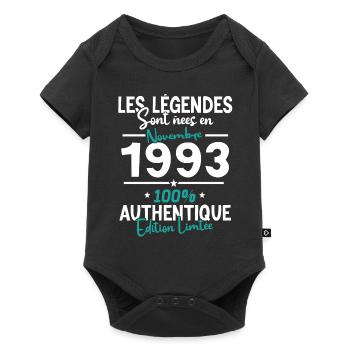 Les Légendes Novembre 1993 - 30 ans - Body à manches courtes Premium Bébé - noir - Devant