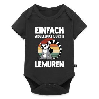 Lemur - Baby Premium Kurzarmbody - Schwarz - Vorne