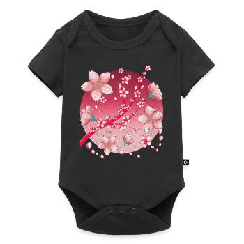 Culture japonaise Sakura Cadeau Fleurs de cerisier - Body à manches courtes Premium Bébé - noir - Devant