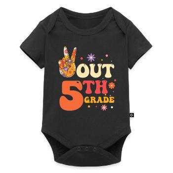 Peace Out 1st Grade Last Day of School - Baby Premium short-sleeve bodysuit - black - Front