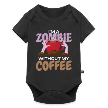 Zombie without Coffee Halloween Monster - Baby Premium short-sleeve bodysuit - black - Front